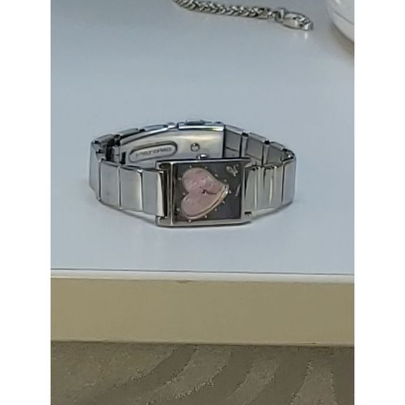 Anne Klien pink & silver heart watch - Picture 6 of 8